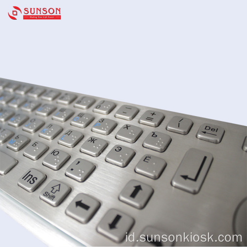 Keyboard Metal Anti-huru hara dengan Track Ball